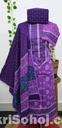 পণ্যের বিবরণ  VIP Block Print Unstitch Three Piece